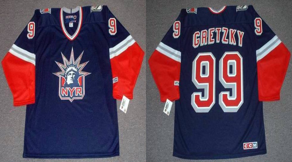 2019 Men New York Rangers #99 Gretzky blue CCM NHL jerseys->new york rangers->NHL Jersey